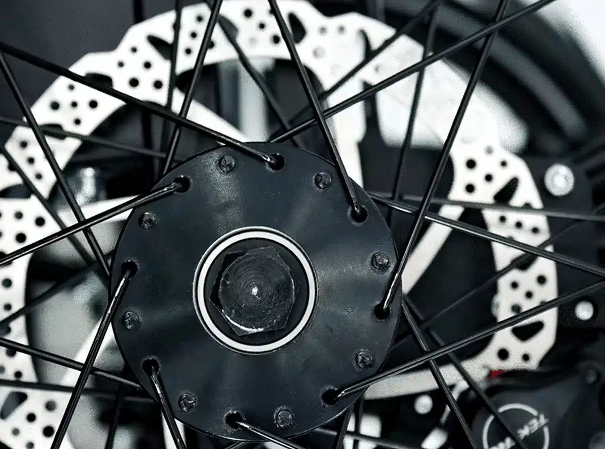 Vélo transporteur_Zoom moyeu de roue