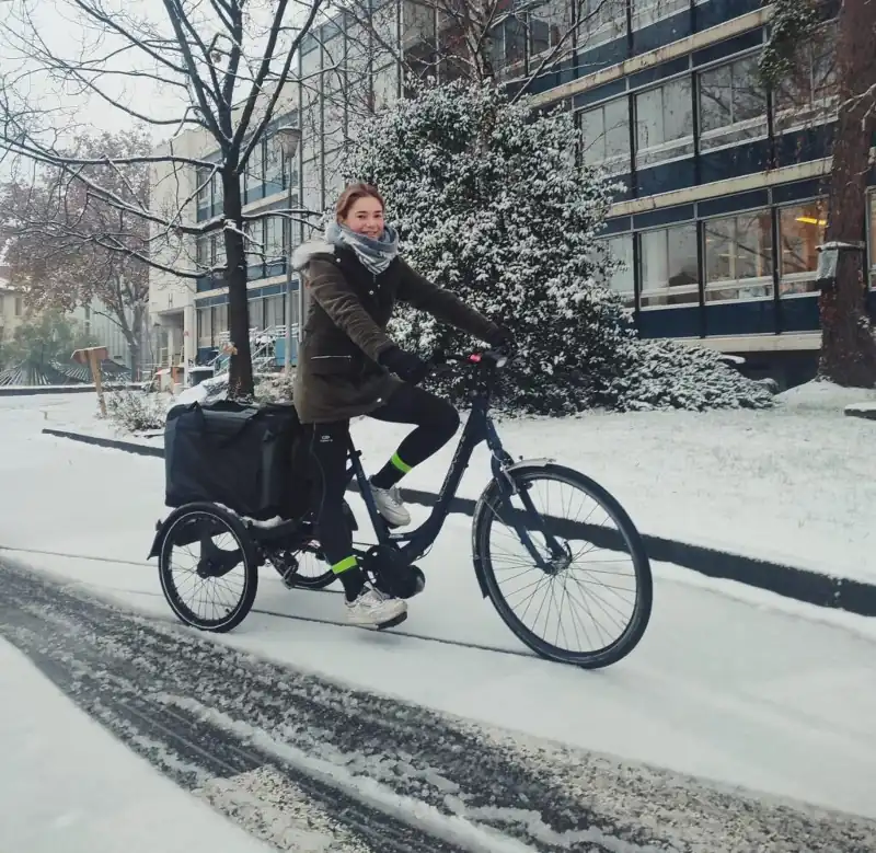 Cargo bikes uk tricycle rides in the snow