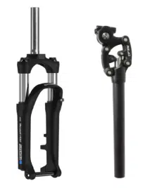 Fourche et tige de selle suspendues
