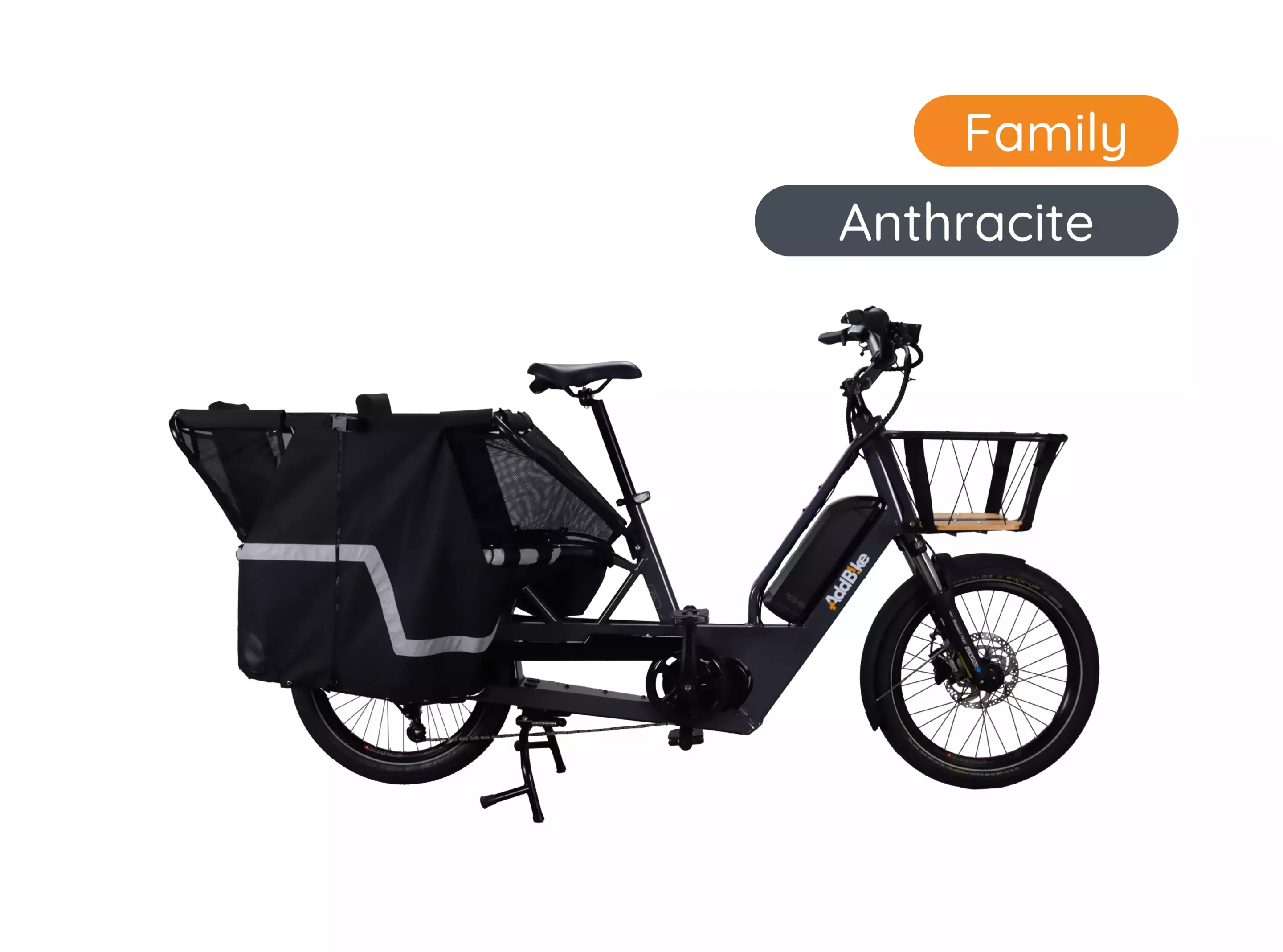 Vélo cargo électrique – U-Cargo Family Anthracite