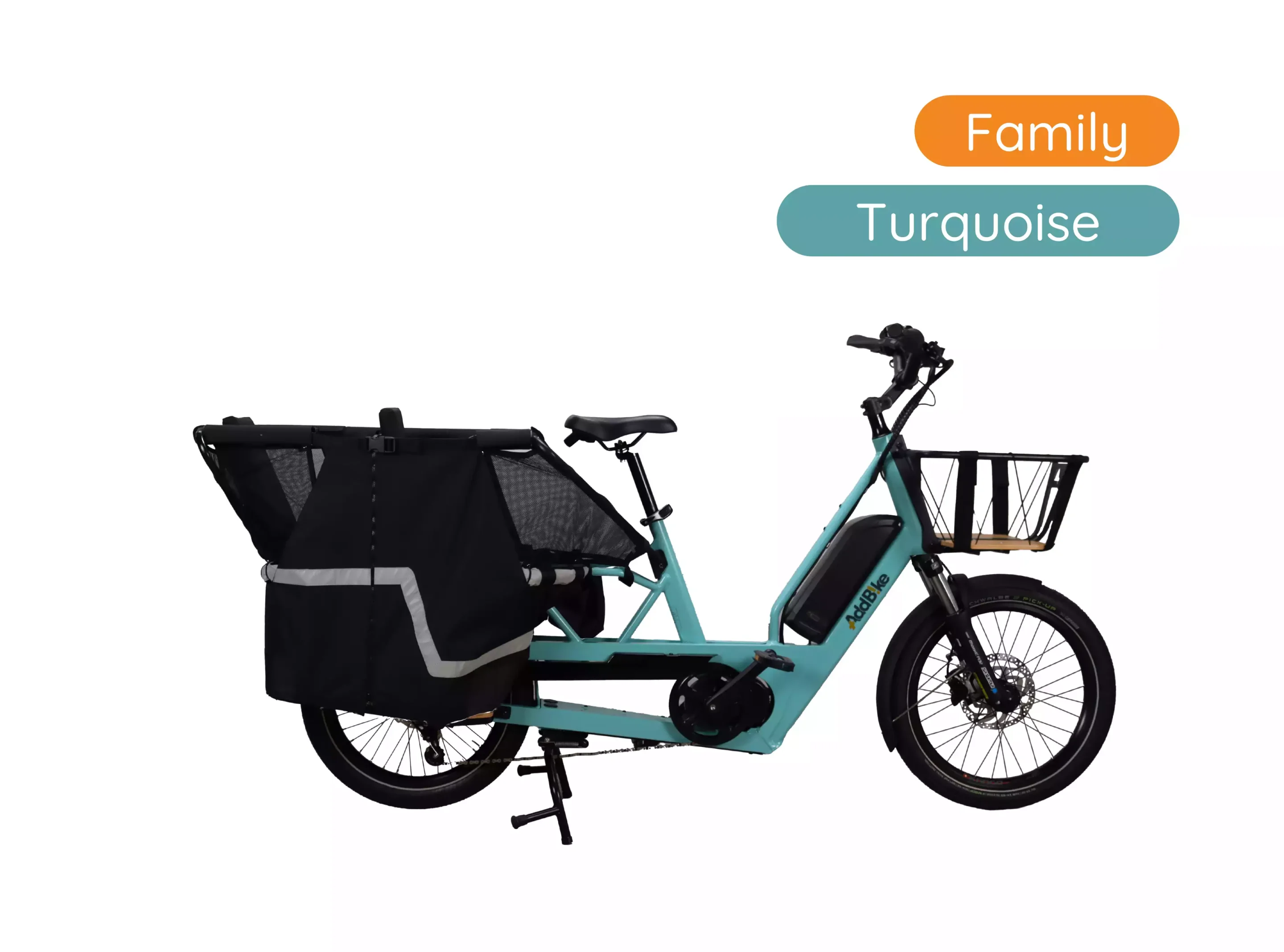 Vélo cargo familial – U-Cargo Family Turquoise